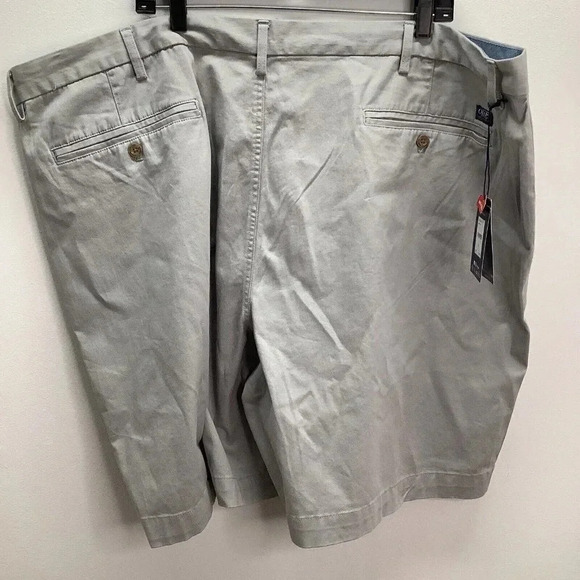 Chaps Size 52 Mens Shorts Flat Front Classic Fit Casual Comfort Pants Gray New - Picture 6 of 9